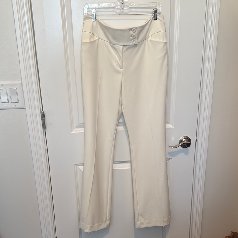 Ann Taylor Cream Lined Boot Cut Pants